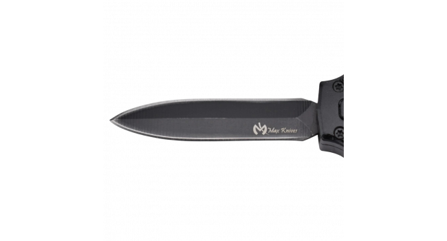 MAXKNIVES - MKO31DE - Petit couteau OTF automatique aluminium anodise noir lame double tranchant