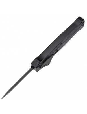 Petit couteau OTF automatique en aluminium anodisé noir - Lame à doubl