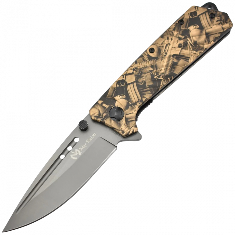 MAXKNIVES - MK142 - Couteau pliant ouverture assistee acier 3Cr13 et aluminium