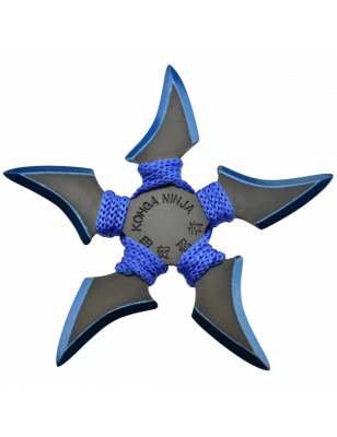 Shuriken à 5 Branches en Acier Inoxydable 420 - Titane Bleu