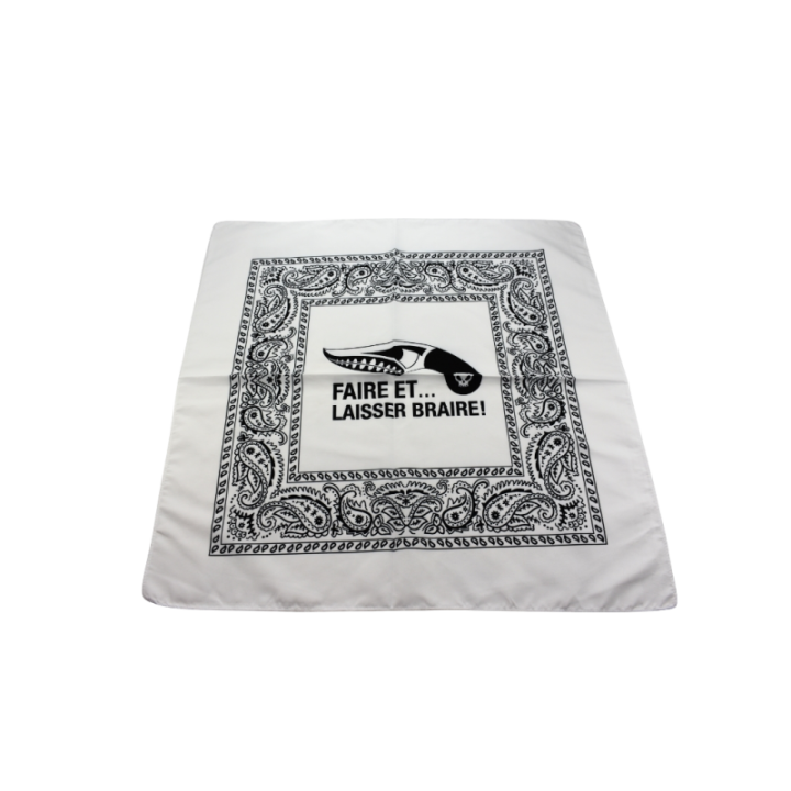 Max Knives FPBB — Bandana blanc en polyester, 55 x 55 cm, motif karambit