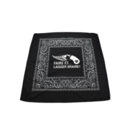 Max Knives FPBN — Black bandana, 55 x 55 cm paisley and karambit print