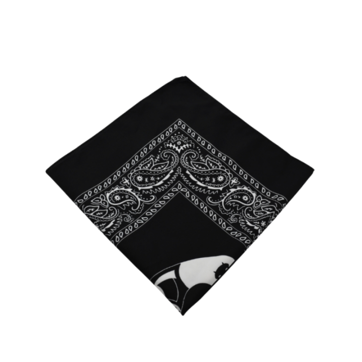 Max Knives FPBN — Black bandana, 55 x 55 cm paisley and karambit print — view 2