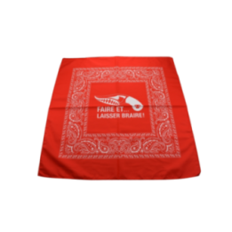 Max Knives FPBR — Red bandana, 55 x 55 cm with karambit and motto print