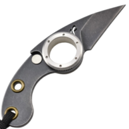 Max Knives FPGPLABMINI — black 440C folding Mini Griffe, steel handle