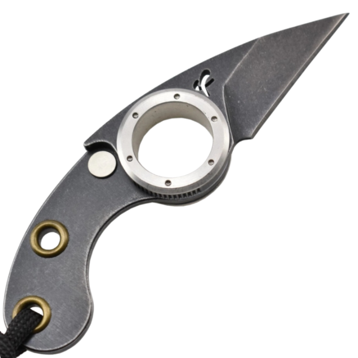 Max Knives FPGPLABMINI — black 440C folding Mini Griffe, steel handle