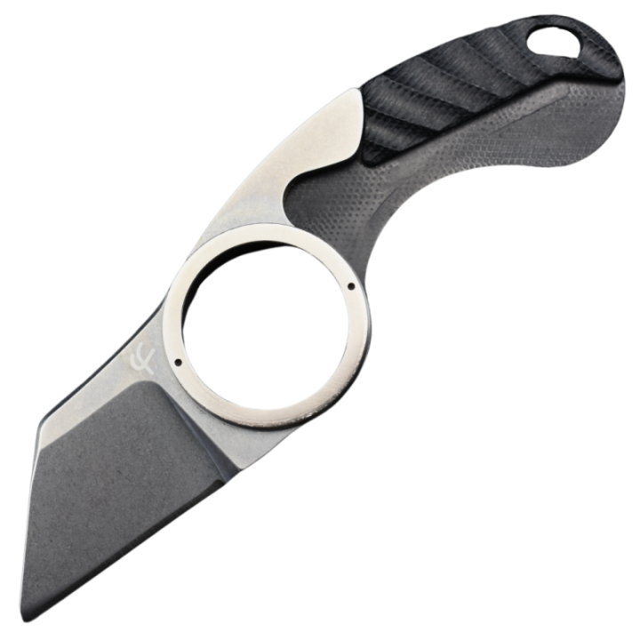 Max Knives FPGSPLT — Griffe Shark pliante 440C, anneau titane naturel