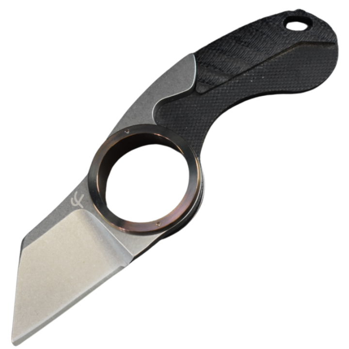Max Knives FPGSPLTM — Griffe Shark pliante 440C, anneau titane marron