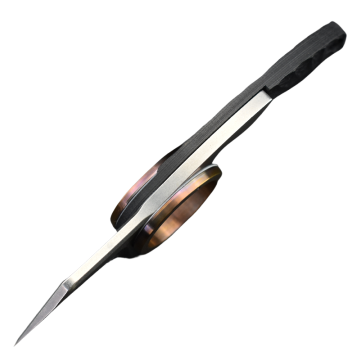 Max Knives FPGSPLTM — Griffe Shark pliante 440C, anneau titane marron — vue 5