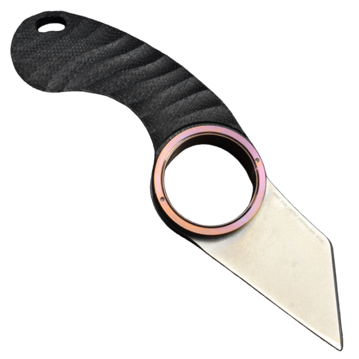 Max Knives FPGSPLTM — Griffe Shark pliante 440C, anneau titane marron — vue 7
