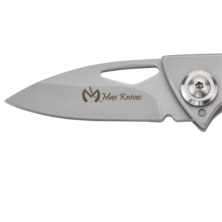 Max Knives 14688G — Big Flip rotating folder, all-440C build, silver finish — view 2