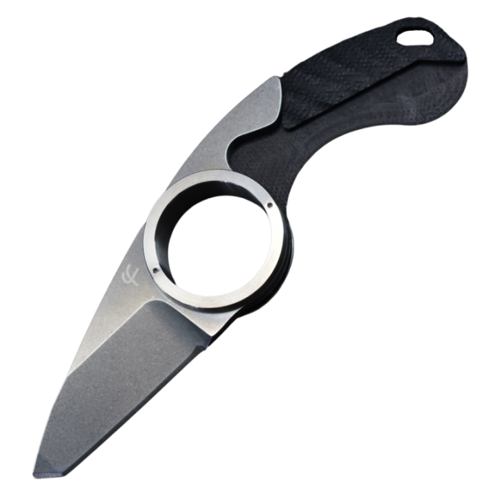 Max Knives FPGTPLT — folding Tanto Griffe, natural titanium ring