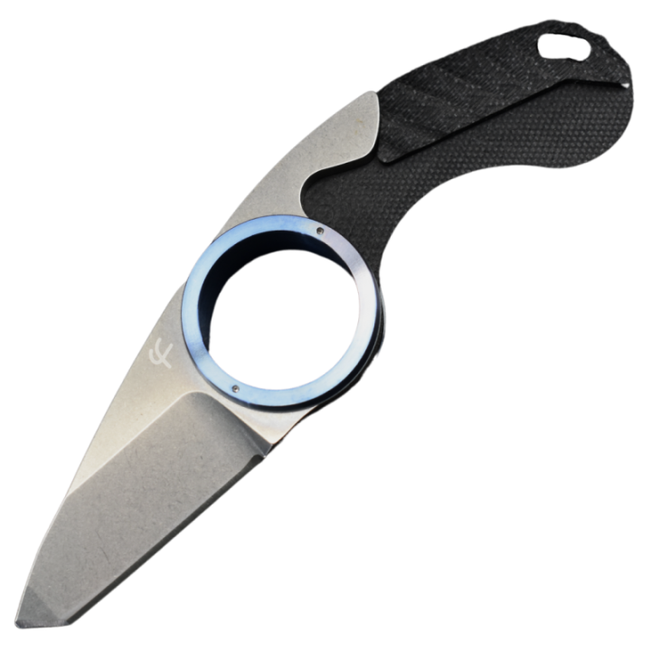 Max Knives FPGTPLTB — folding Tanto Griffe, blue titanium ring