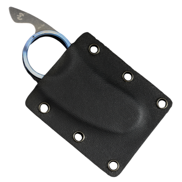 Max Knives FPGTPLTB — folding Tanto Griffe, blue titanium ring — view 2