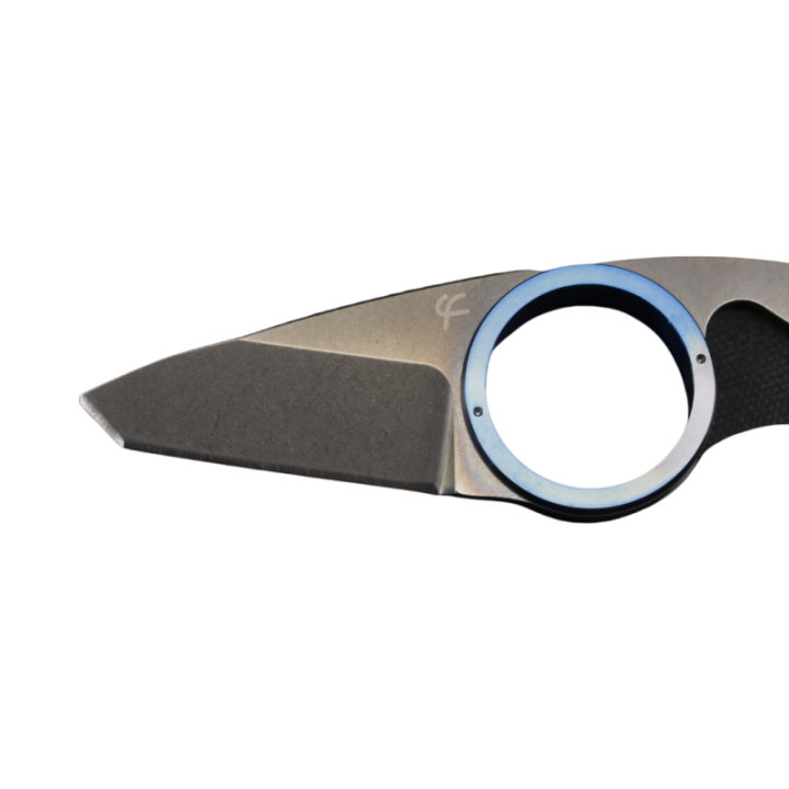 Max Knives FPGTPLTB — folding Tanto Griffe, blue titanium ring — view 4
