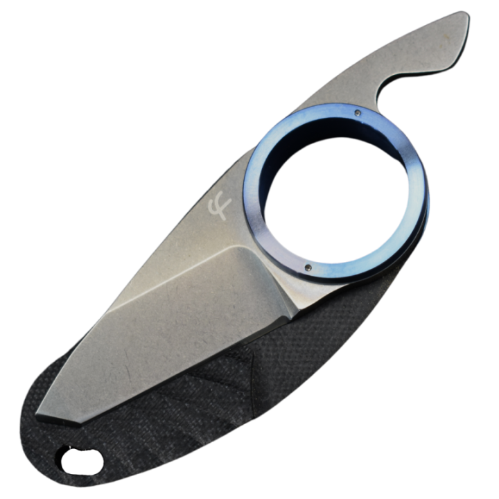 Max Knives FPGTPLTB — folding Tanto Griffe, blue titanium ring — view 5