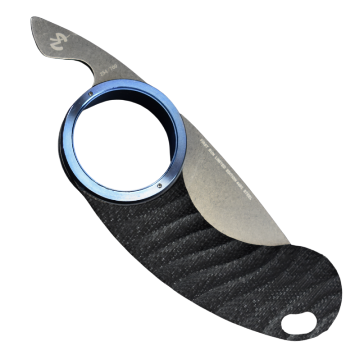 Max Knives FPGTPLTB — folding Tanto Griffe, blue titanium ring — view 6