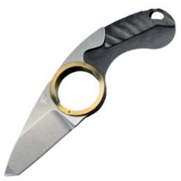 Max Knives FPGTPLTM — folding Tanto Griffe, brown titanium ring