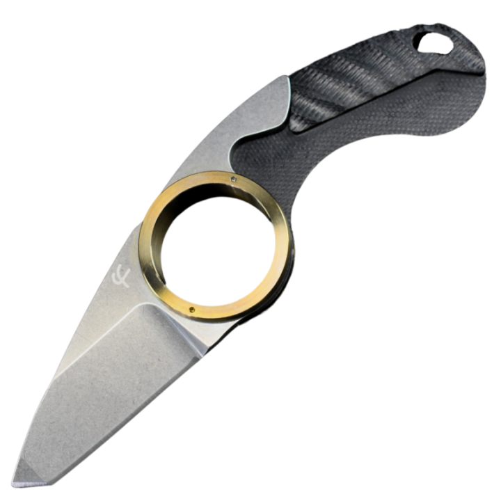 Max Knives FPGTPLTM — folding Tanto Griffe, brown titanium ring