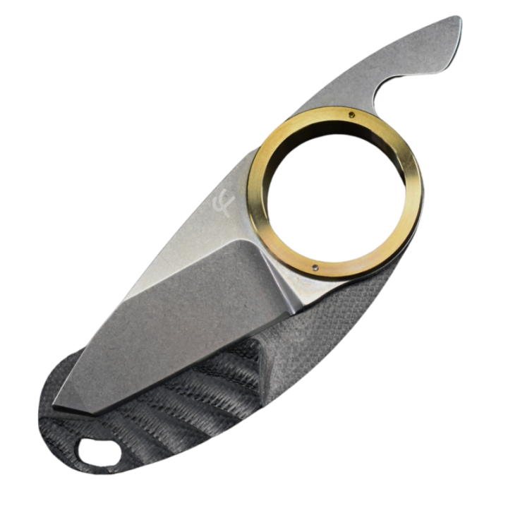 Max Knives FPGTPLTM — folding Tanto Griffe, brown titanium ring — view 2