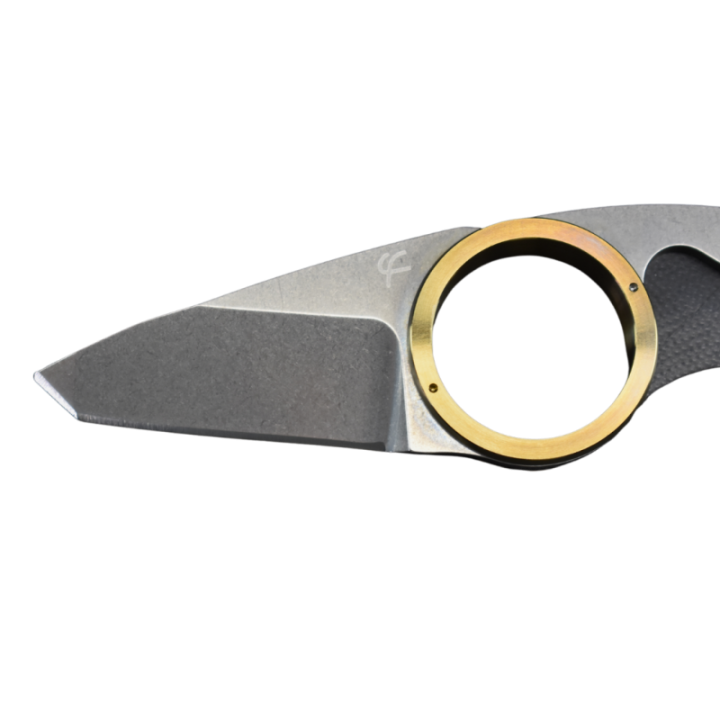 Max Knives FPGTPLTM — folding Tanto Griffe, brown titanium ring — view 3