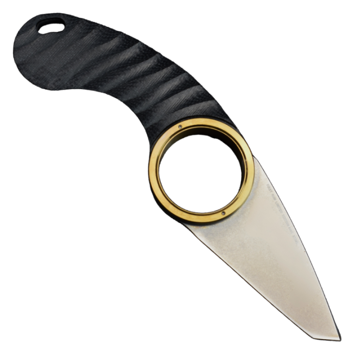 Max Knives FPGTPLTM — folding Tanto Griffe, brown titanium ring — view 6