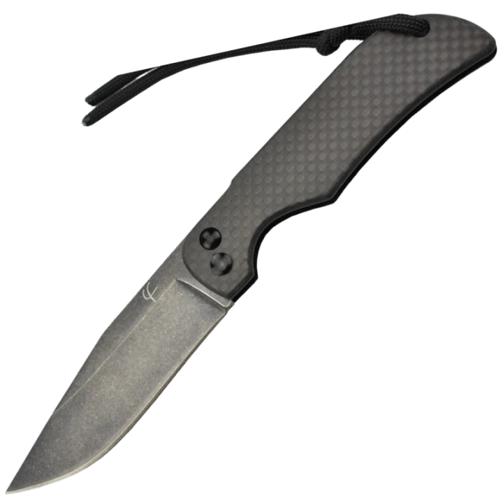Max Knives FPPBC — Manche fibre de carbone, lame 440C drop point 77 mm