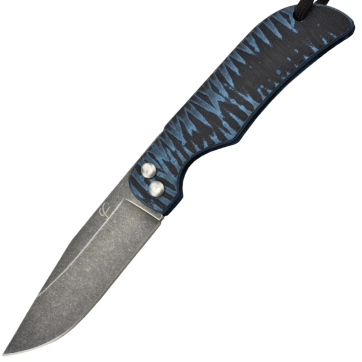 Max Knives FPPBG10B — Manche G10 bicouleur bleu, lame 440C clip point