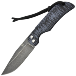 Max Knives FPPBG10G — Grey two-tone G10 handle, kydex sheath on a chain