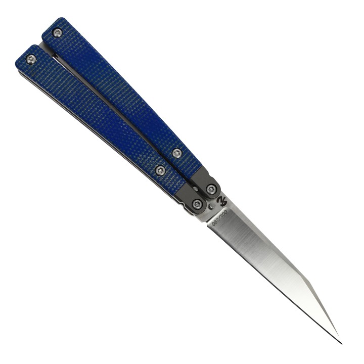Max Knives FPBBL — Papillon Fred Perrin, micarta bleu