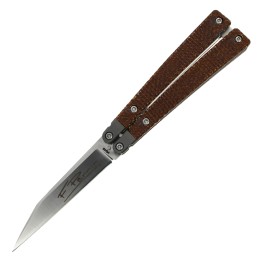 Max Knives FPBGY — Papillon Fred Perrin, micarta marron