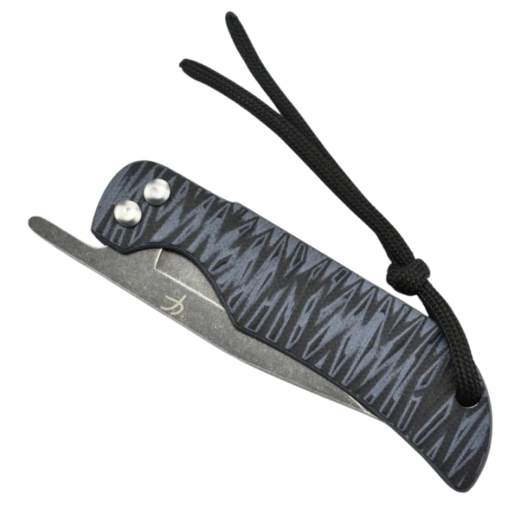 Max Knives FPPBG10G — Grey two-tone G10 handle, kydex sheath on a chain — view 3