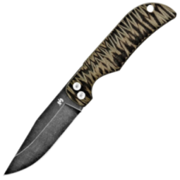 Max Knives FPPBG10M — Brown two-tone G10 handle, 440C clip point blade
