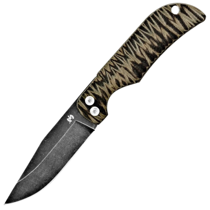 Max Knives FPPBG10M — Brown two-tone G10 handle, 440C clip point blade