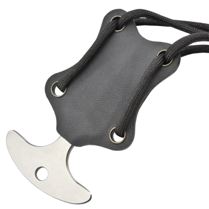 Max Knives FPPUSHS — Mini push dagger 440C silver, dessin Fred Perrin — vue 3