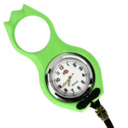 Max Knives IWV — Green polycarbonate Impact Watch, one-finger grip