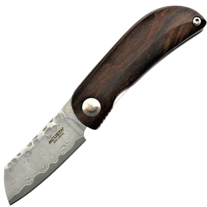 Mcusta MC214D — Pliant damas VG10, manche bois de fer, liner lock