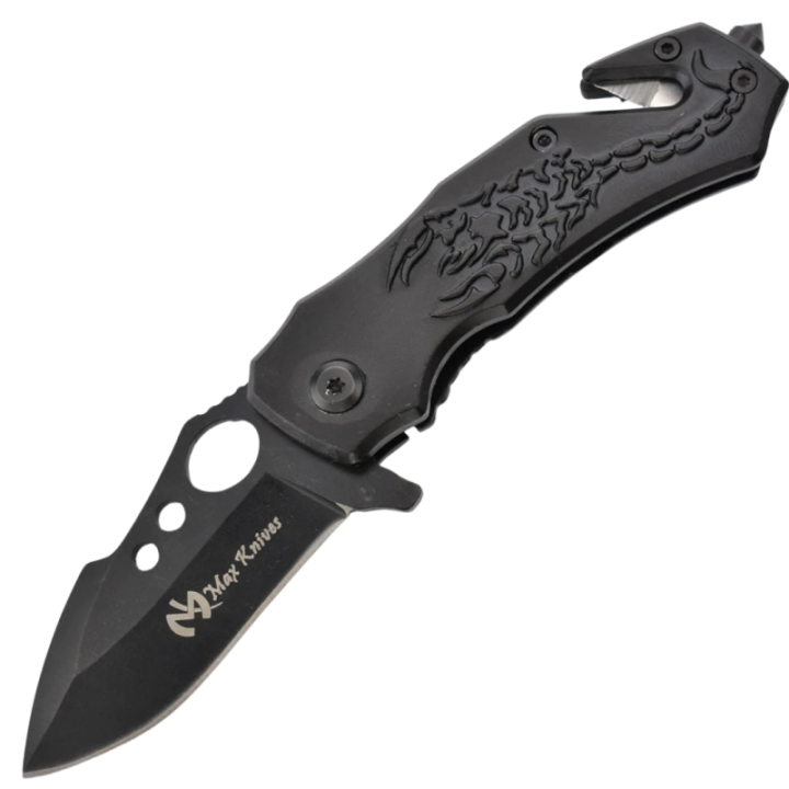 Max Knives MK105 — Couteau pliant assisté 440C, frame lock, manche aluminium