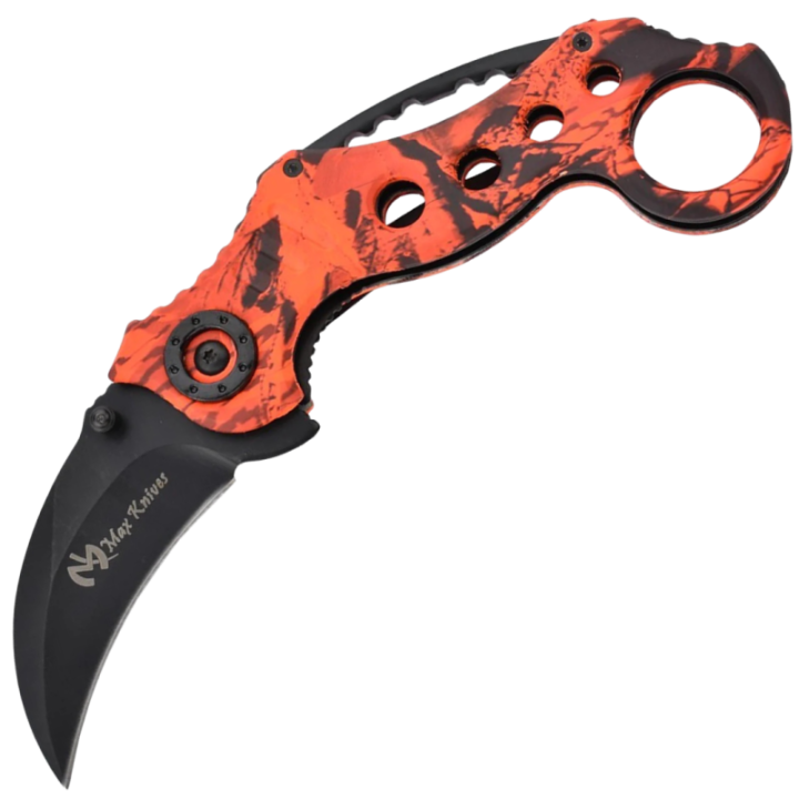 Max Knives MK108R — 440C Hawkbill Folding Knife, Red Aluminium Handle