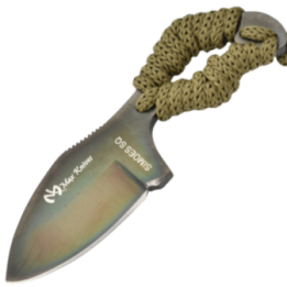 Max Knives MK113SQ — 440C fixed blade with green paracord-wrapped handle