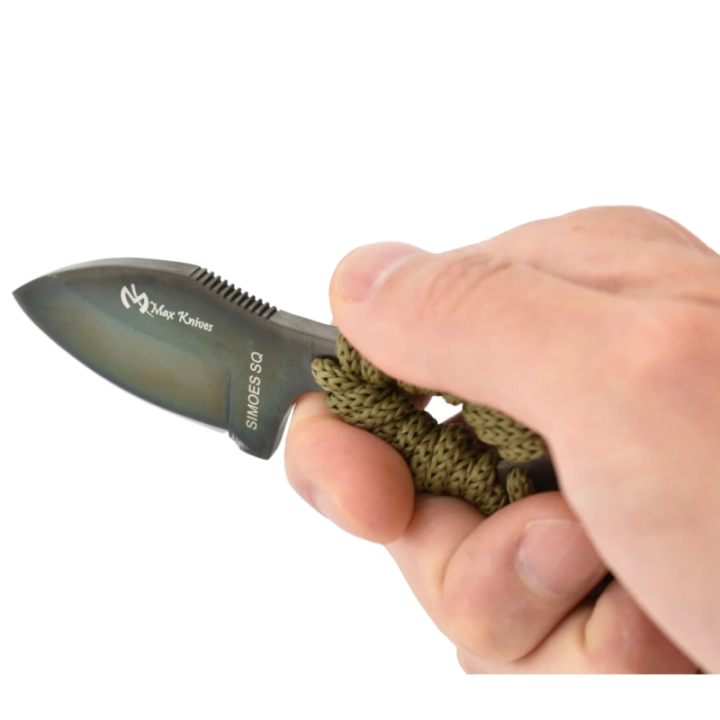 Max Knives MK113SQ — Couteau fixe 440C, manche tressé de paracorde verte — vue 4
