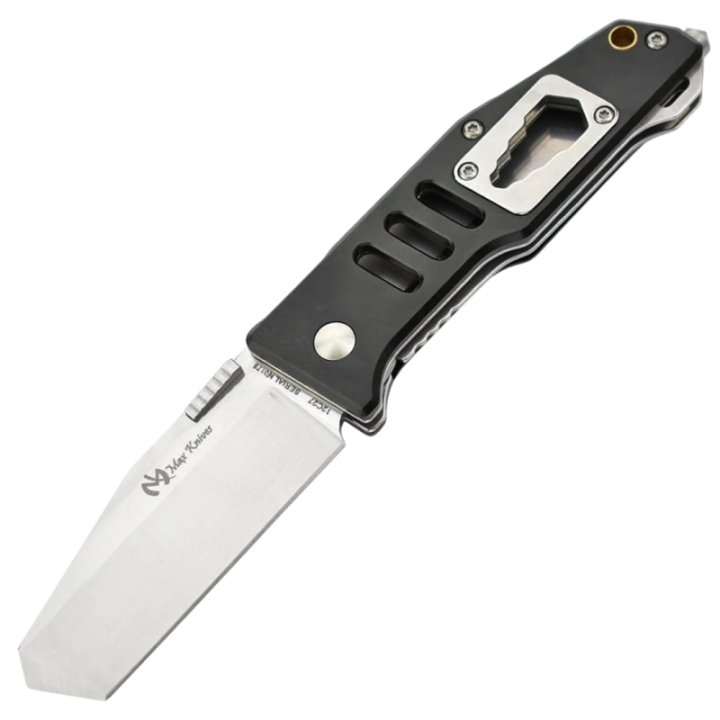 Max Knives MK115B — Pliant tanto 12C27, manche aluminium anodisé