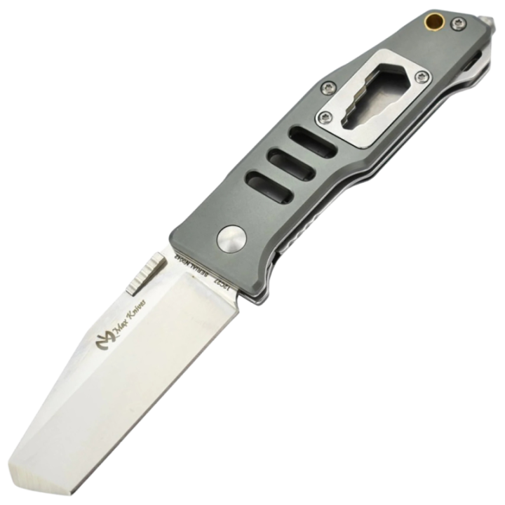 Max Knives MK115S — 12C27 tanto folder, silver aluminium handle