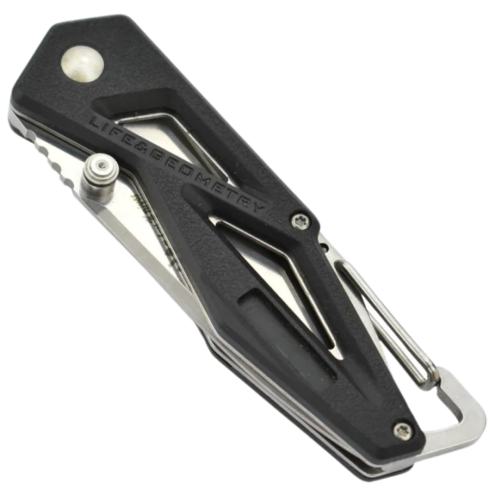 Max Knives MK116B — 12C27 tanto folder, skeletonised black handle — view 3