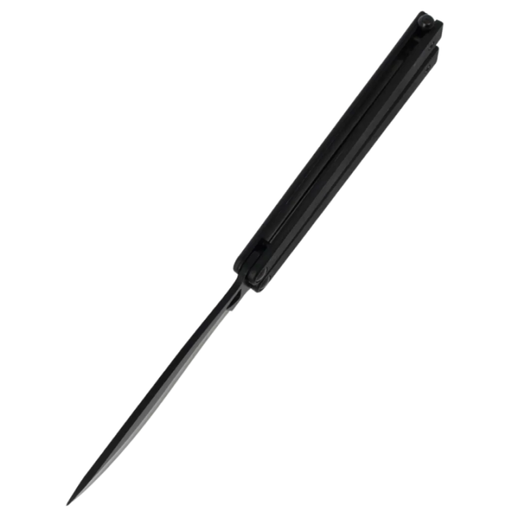 Max Knives Black-1 — All-black butterfly knife, straight back — view 4