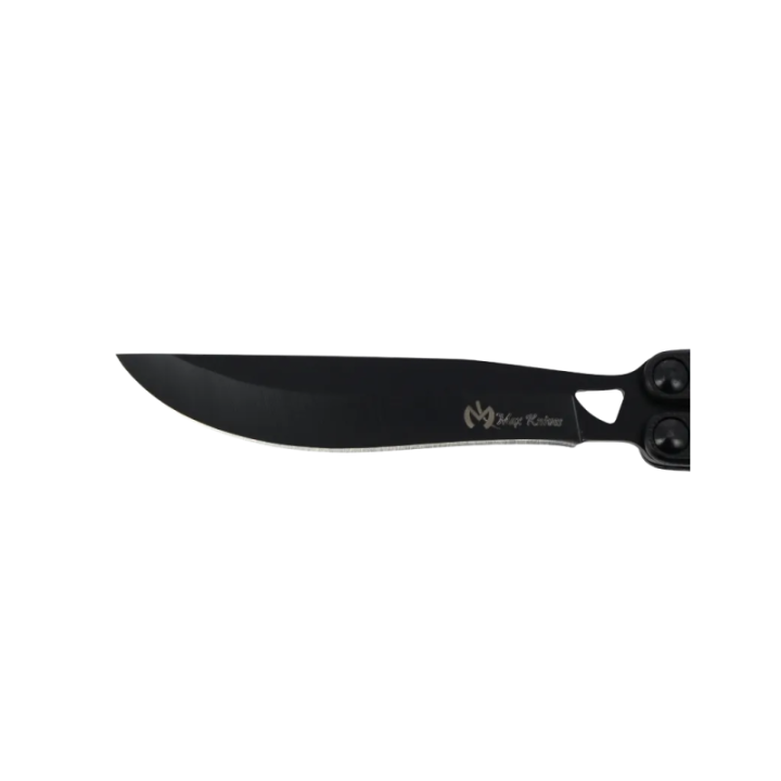 Max Knives Black-1 — All-black butterfly knife, straight back — view 5