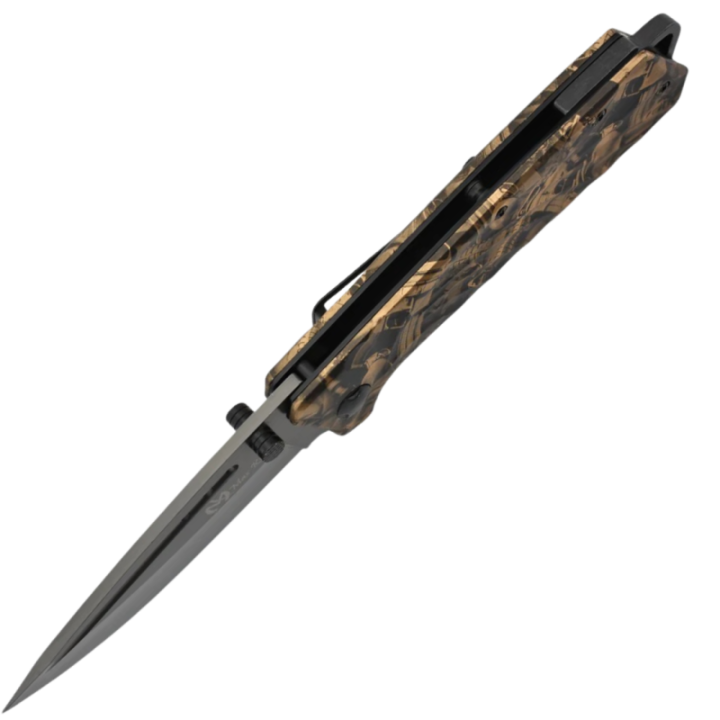 Max Knives MK142 — Couteau pliant assisté, lame noire, manche aluminium — vue 2