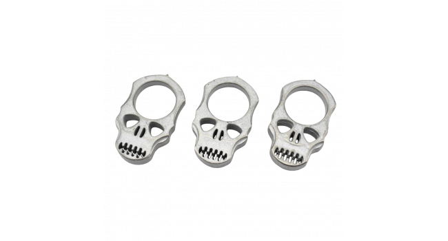 MAXKNIVES - PASKSA - Poing americain Skull en aluminium silver antique