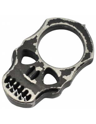 MAXKNIVES - PASKNA - Poing americain Skull en aluminium noir antique