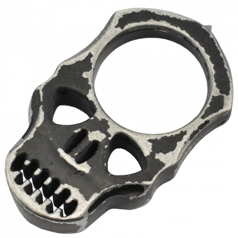 MAXKNIVES - PASKNA - Poing americain Skull en aluminium noir antique